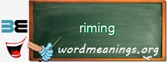 WordMeaning blackboard for riming